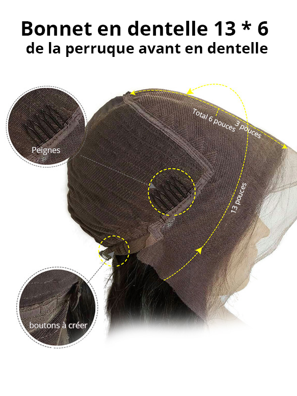 13*6 Densité von 180 Bob Dentelle Devant 100% Cheveux Naturels Remy Perruques