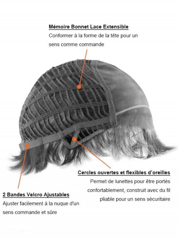 Perruques Droites 10" 100% Cheveux Humains Remy Blonds Attachés A La Main