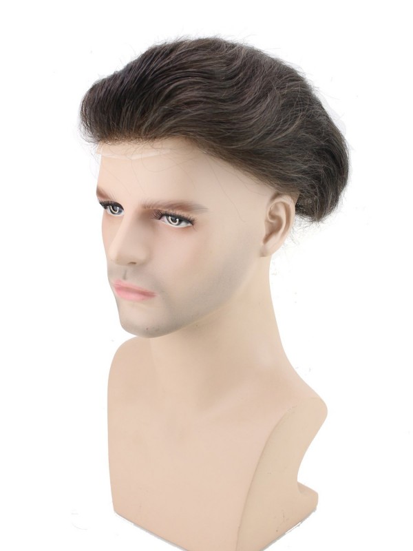 8 x 10" 100% Cheveux Naturels Remy Hommes Toupet Perruques Super Mince Haut Basis Taille