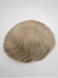 8 x 10" Blond Toupet Pour Hommes 100% Cheveux Naturels Remy
