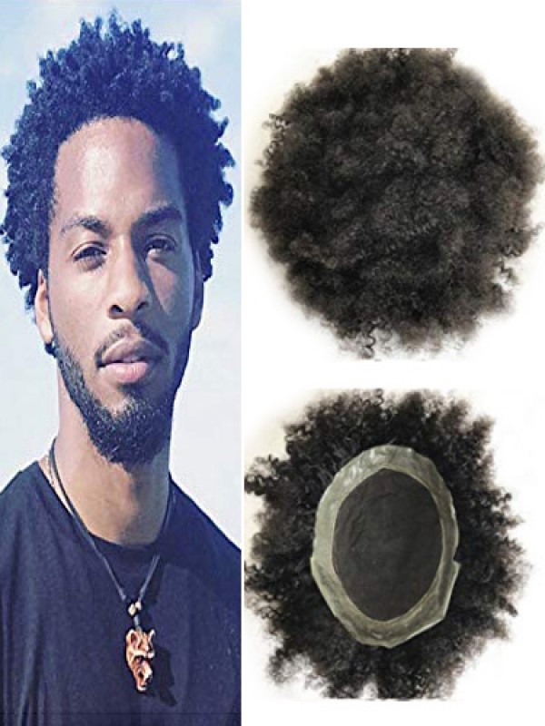 8 x 10" Naturel Noir Bouclée Lace Afro Toupet Pour Hommes