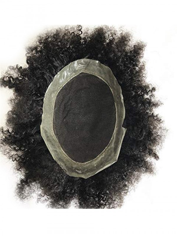 8 x 10" Naturel Noir Bouclée Lace Afro Toupet Pour Hommes