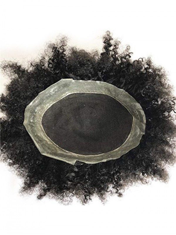 8 x 10" Naturel Noir Bouclée Lace Afro Toupet Pour Hommes