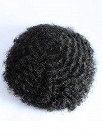 8 x 10" 1B Off Noir 100% Cheveux Naturels Remy Hommes Toupet Afro Bouclée