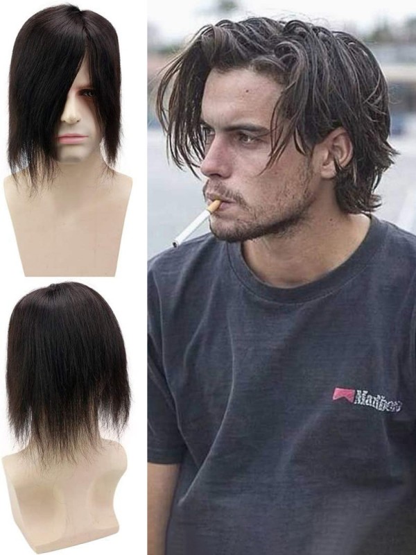 8"x10" Toupet Homme Cheveux Longs Et Droits