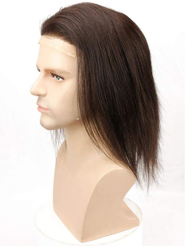 8"x10" Toupet Hommes Longs Cheveux Humains Ondulés