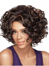 Cheveux-Afro Bouclée Courte Perruques