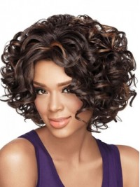 Cheveux-Afro Bouclée Courte Perruques