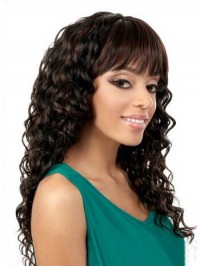 Cheveux-Afro Marron Longue Bouclée Perruques