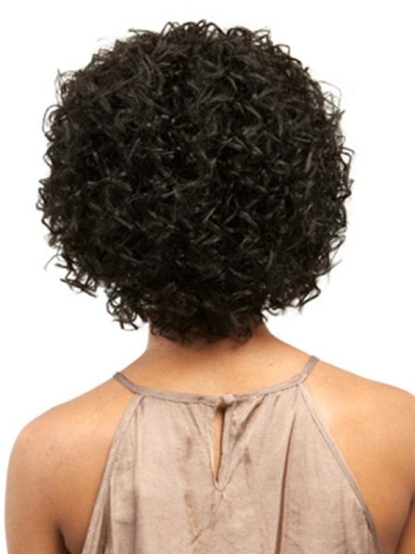 Cheveux-Afro Moyenne Bouclée Perruques Cheveux Naturels
