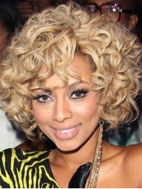 Cheveux-Afro Courte Blonde Ondulée Perruques Cheveux Naturels