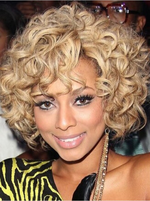 Cheveux-Afro Courte Blonde Ondulée Perruques Cheveux Naturels