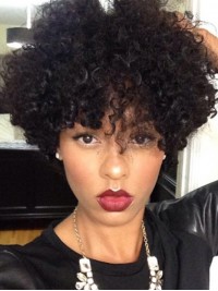 Cheveux-Afro Courte Bouclée Capless Synthetic Perruques