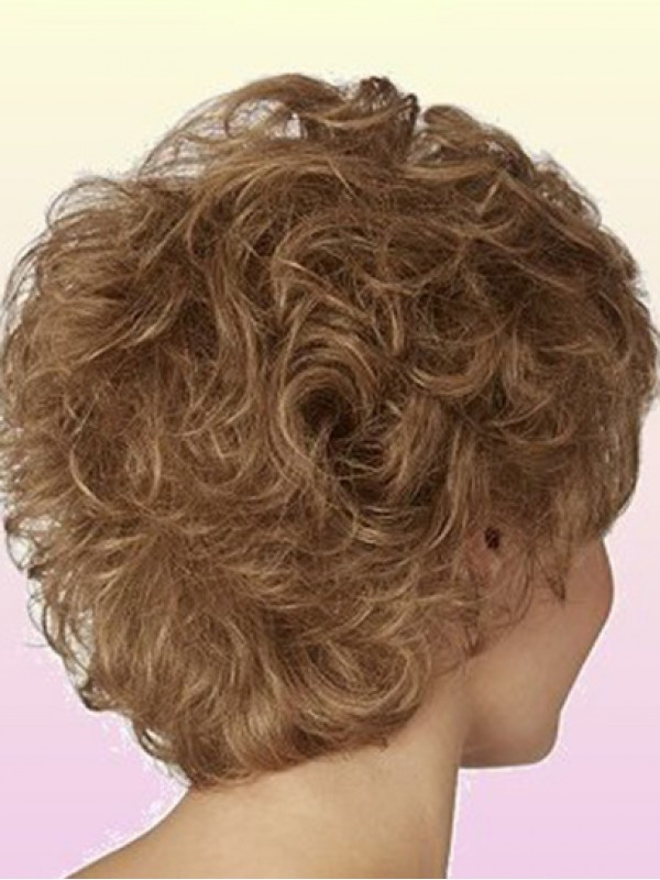 Perruques Cheveux Naturels Courtes Blonde Ondulée Boycut Classique