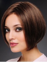 100% Main Attachée 10" Tendance Brun Bobs Perruques Cheveux Humains