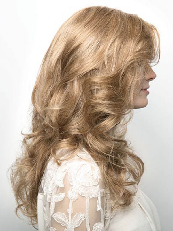 Perruques Cheveux Naturels Blonde Longue 20" Sans Frange