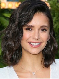 Perruque Nina Dobrev Fabuleuse Lace Front Épaule Longueur Bobs Noire