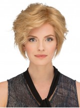 Perruques Cheveux Humaines Ondulée 8" Blonde Bobs