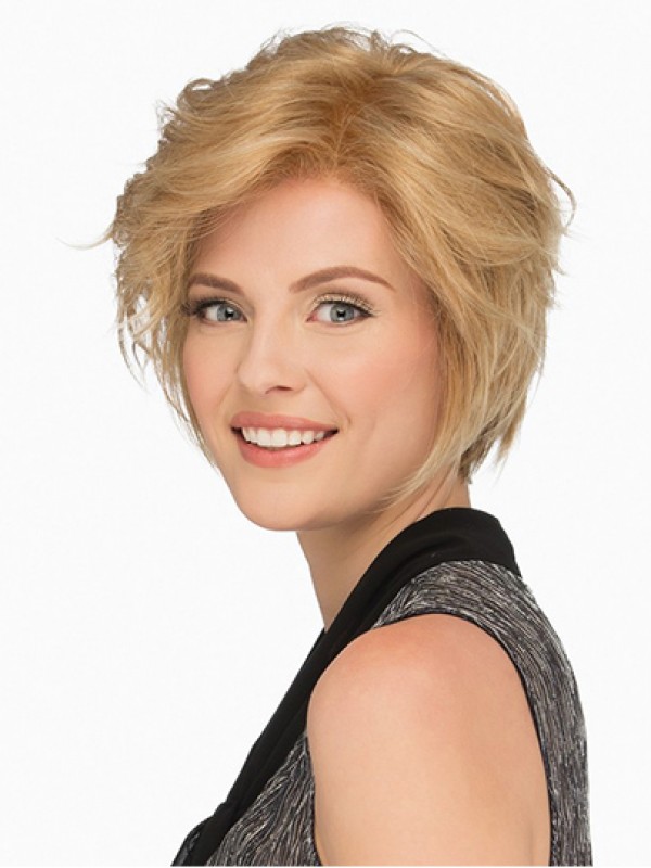 Perruques Cheveux Humaines Ondulée 8" Blonde Bobs