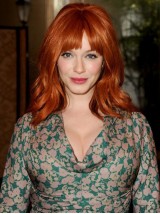 Perruques Christina Hendricks Cheveux Humains Capless Ondulé Avec Frange Épaule Longueur 16"