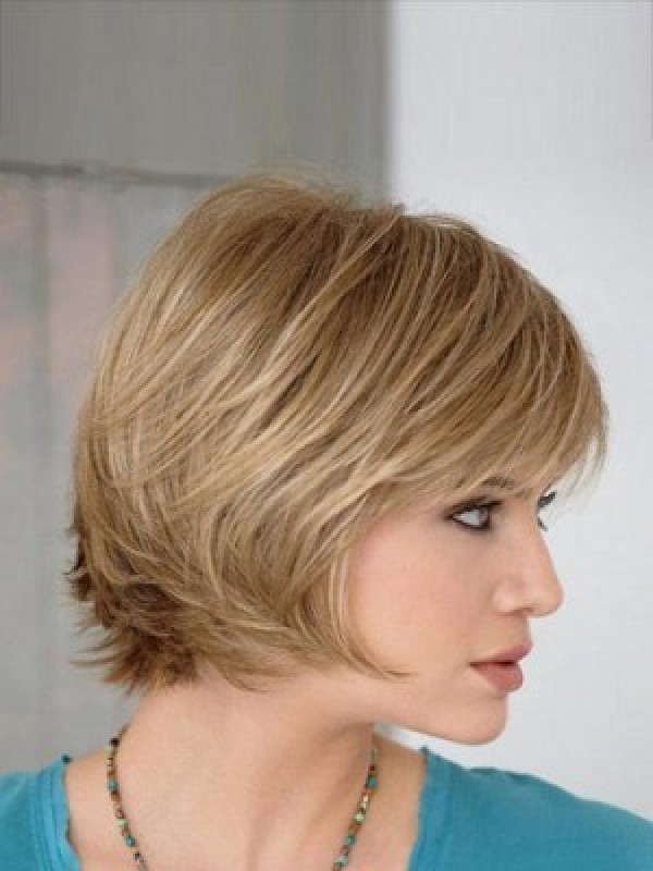 Courte Tout Droit Blonde Bob Perruques