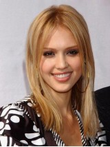 Jessica Alba Blonde Longue Perruques Cheveux Naturels