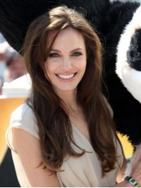 Angelina Jolie Longue Tout Droit Perruques Cheveux Naturels