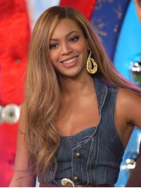 Beyonce Longue Ondulée Dentelle Devant Perruques Cheveux Naturels
