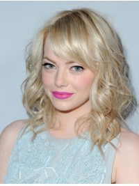 Emma Stone Moyenne Ondulée Blonde Perruques