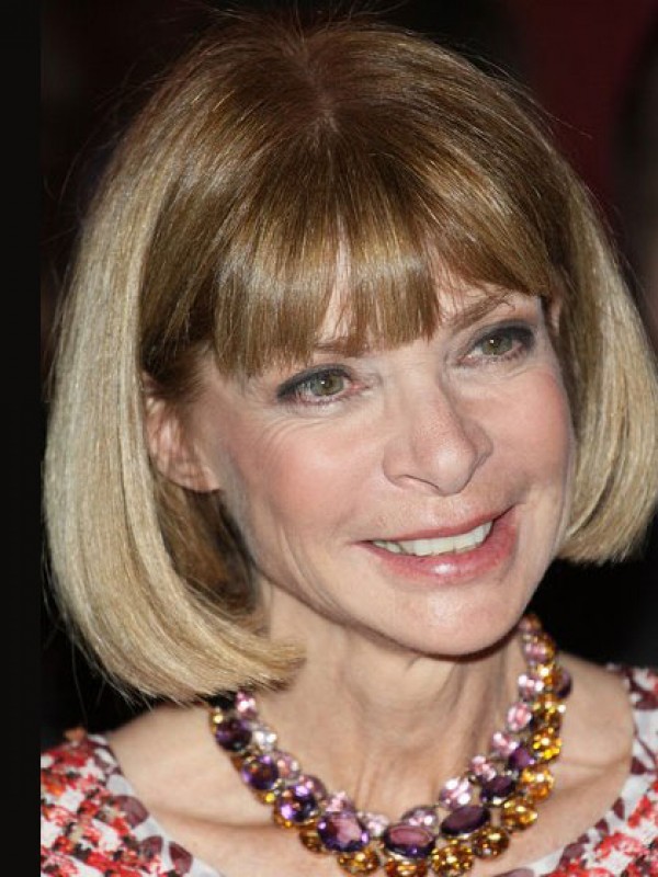 Anna Wintour Bob Courte Tout Droit Perruques Cheveux Naturels