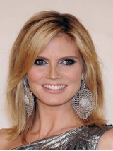 Heidi Klum Blonde Moyenne Tout Droit Perruques Cheveux Naturels