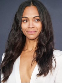 Zoe Saldana Longue Tout Droit Perruques Cheveux Naturels