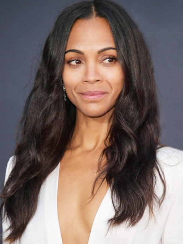 Zoe Saldana Longue Tout Droit Perruques Cheveux Naturels