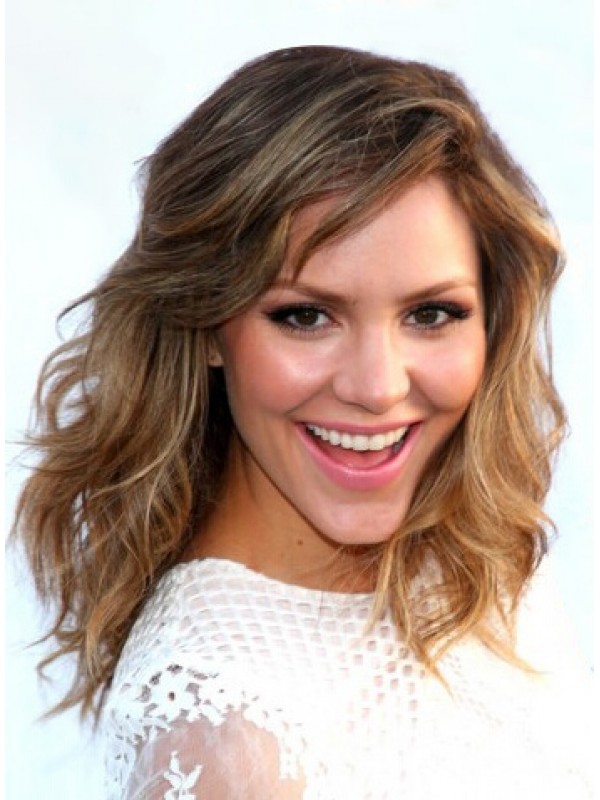 Katharine Mcphee Moyenne Ondulée Perruques Cheveux Naturels