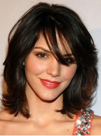 Katherine Mcphee Moyenne Ondulée Dentelle Devant Perruques Cheveux Naturels