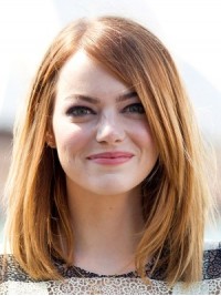 Emma Stone Moyenne Tout Droit Dentelle Devant Perruques Cheveux Naturels