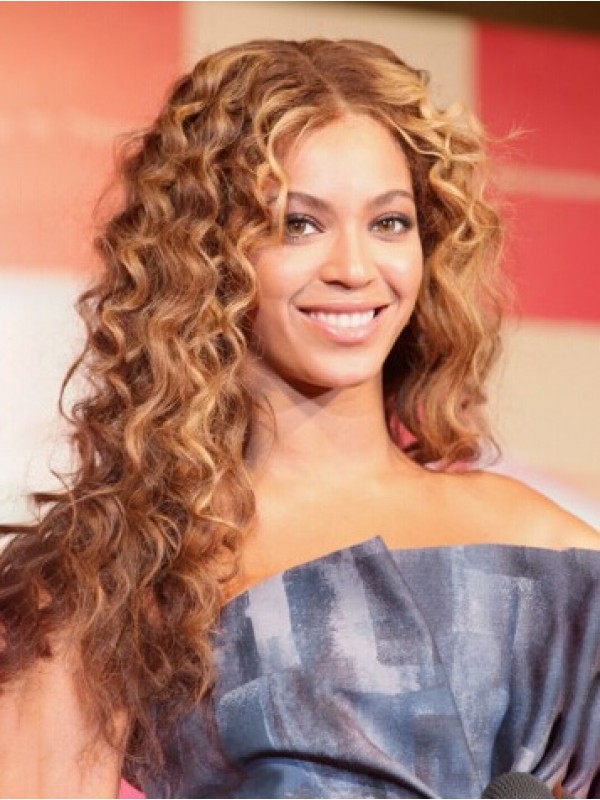 Beyonce Longue Bouclée Dentelle Devant Perruques Cheveux Naturels