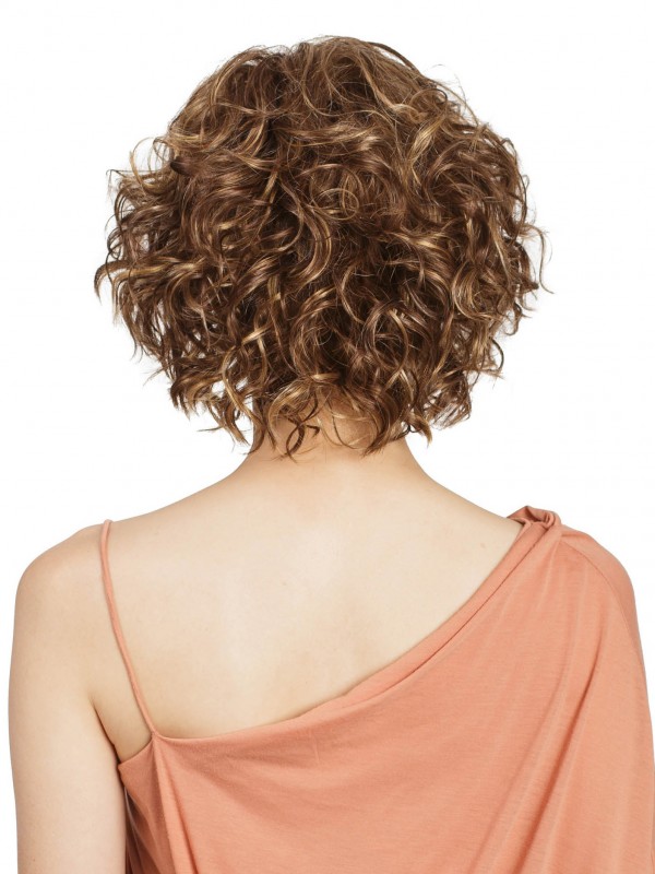Perruques Capless 12" Blonde Bouclée Coupe Bob