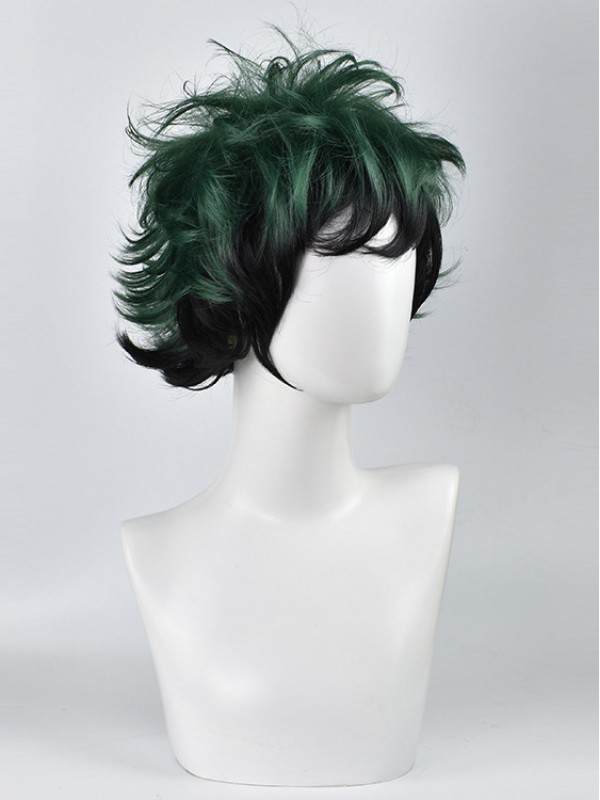 My Hero Academy Little Hero Green Valley Dual-Farbe Capless Cosplay Perruques