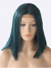 13*6 Tinten Bleue Bob 100% Cheveux Naturels Remy Perruques avec des cheveux de bébé