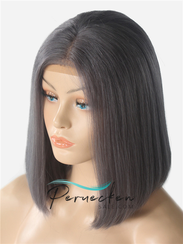 180% Densité 13*6 Inch noeuds blanchis sans colle Bob Perruquesn avec des cheveux de bébé