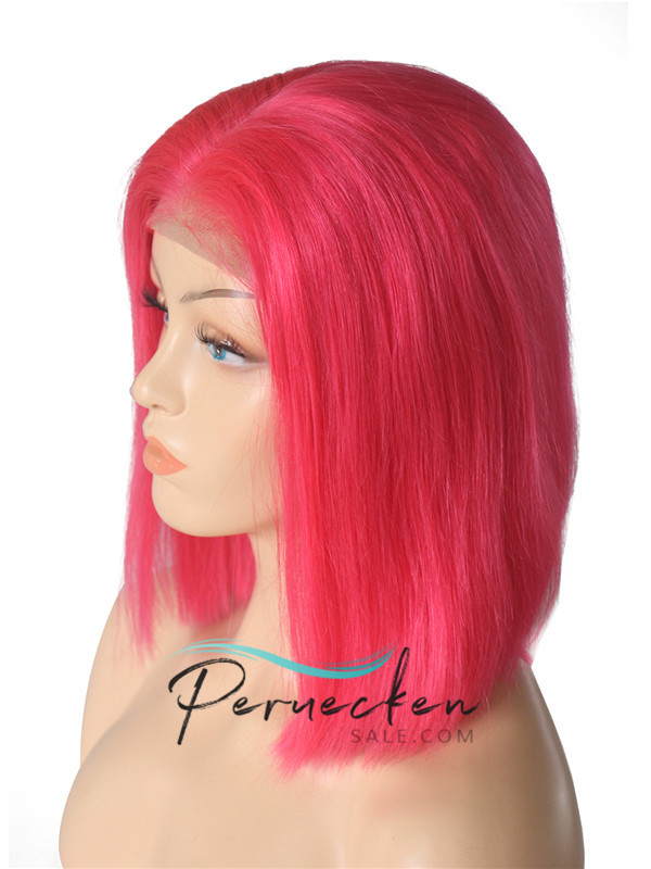 180% 1B/rosa 13*6 Inch Ombre Courte Tout Droit Bob Dentelle Devant Perruques