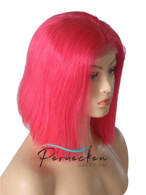 180% 1B/rosa 13*6 Inch Ombre Courte Tout Droit Bob Dentelle Devant Perruques