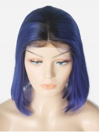 180% Royal Bleu Bob 13*6 Inch Dentelle Devant 100% Cheveux Naturels Remy Perruquesn