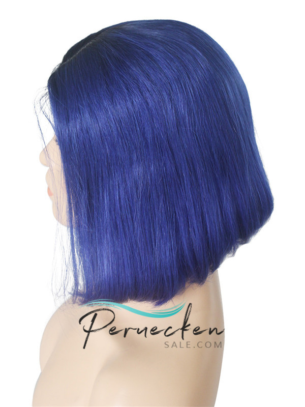 180% Royal Bleu Bob 13*6 Inch Dentelle Devant 100% Cheveux Naturels Remy Perruquesn