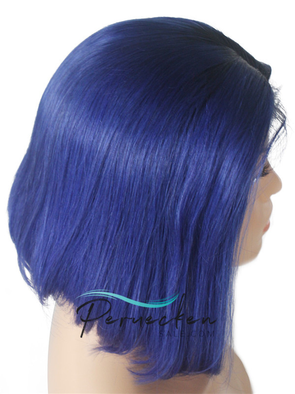 180% Royal Bleu Bob 13*6 Inch Dentelle Devant 100% Cheveux Naturels Remy Perruquesn