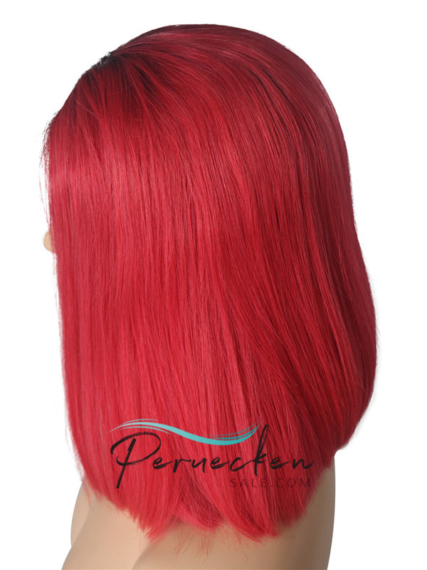 180% 1B/rot Ombre Bob 13*6 Inch Dentelle Devant 100% Cheveux Naturels Remy Perruques