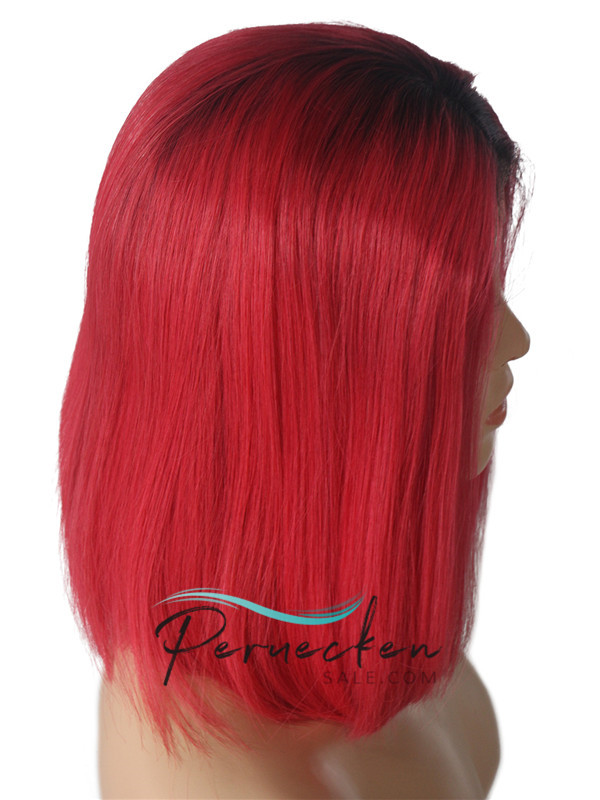 180% 1B/rot Ombre Bob 13*6 Inch Dentelle Devant 100% Cheveux Naturels Remy Perruques