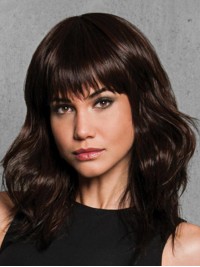 Marron Longue Ondulée 100% Cheveux Naturels Remy