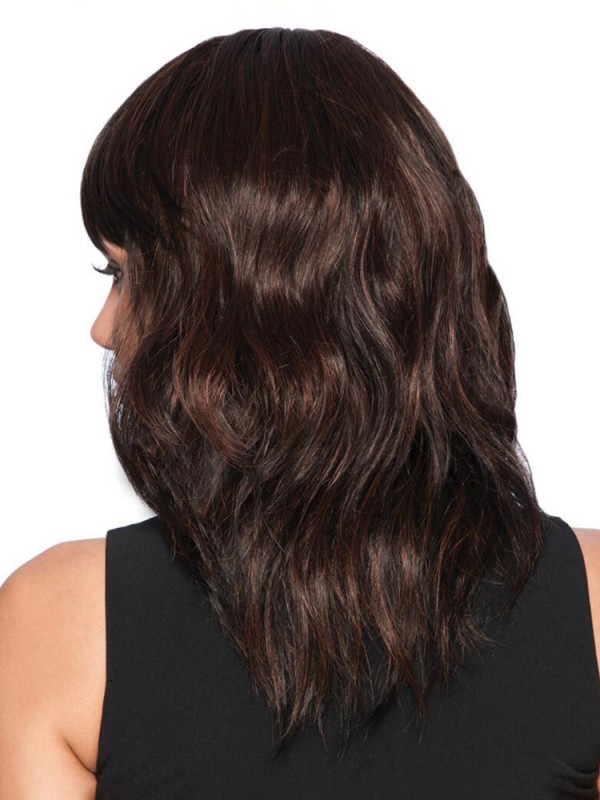 Marron Longue Ondulée 100% Cheveux Naturels Remy